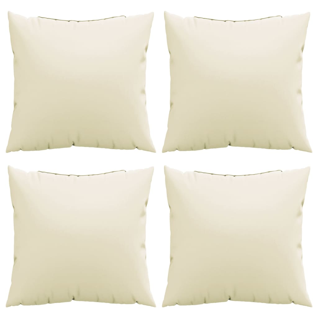 Cuscini per Divano 4 pz Crema 50x50 cm in Tessuto