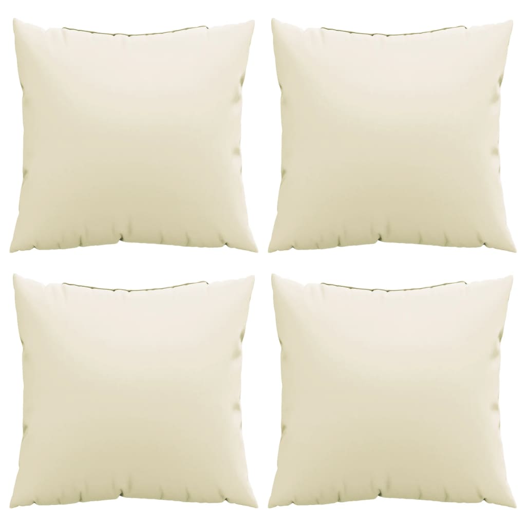Cuscini per Divano 4 pz Crema 60x60 cm in Tessuto