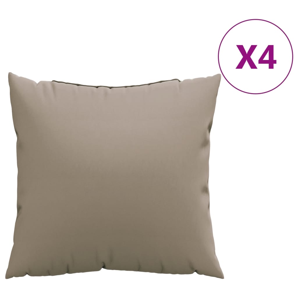 Cuscini per Divano 4 pz Tortora 60x60 cm in Tessuto