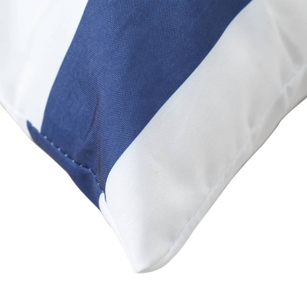 Cuscini Decorativi 4pz Strisce Blu e Bianco 60x60 cm Tessuto