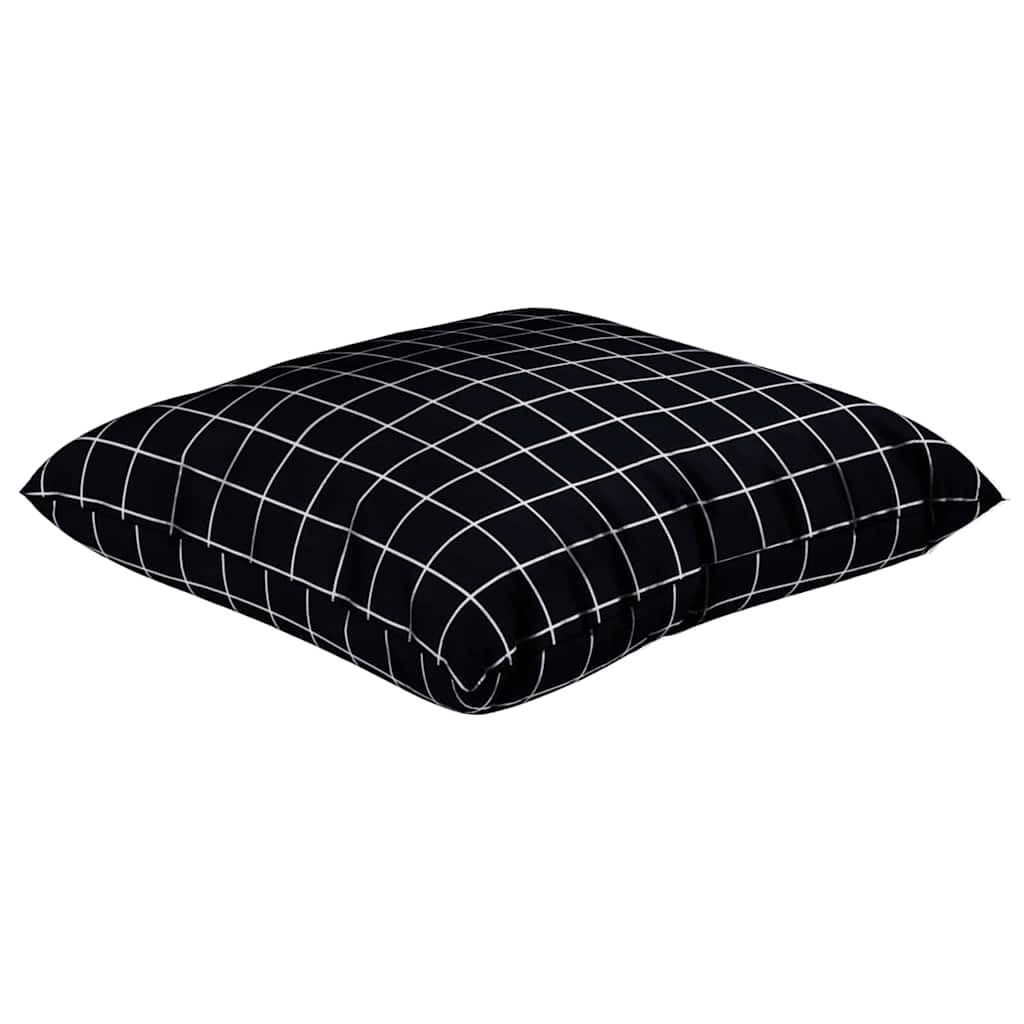Cuscini Scatter 4 pz Tessuto in Poliestere Quadro Nero