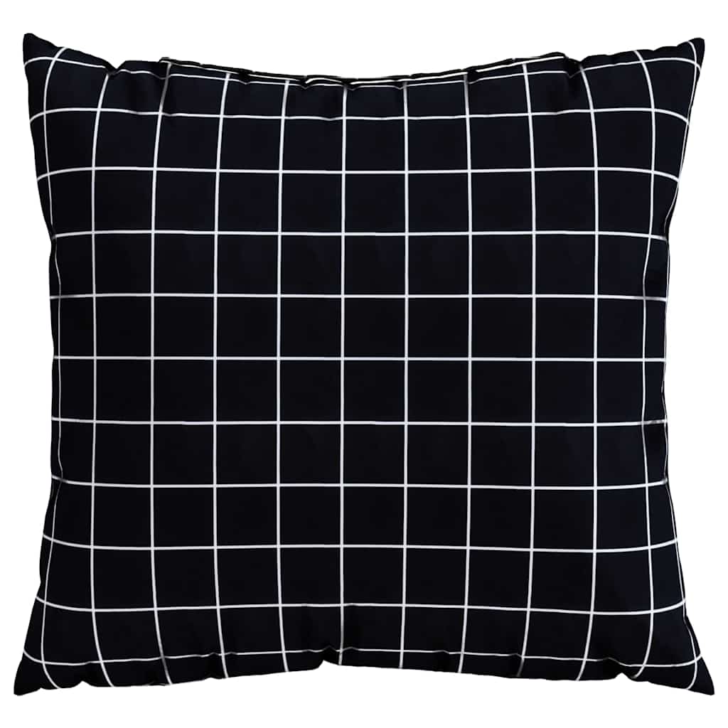 Cuscini Scatter 4 pz Tessuto in Poliestere Quadro Nero
