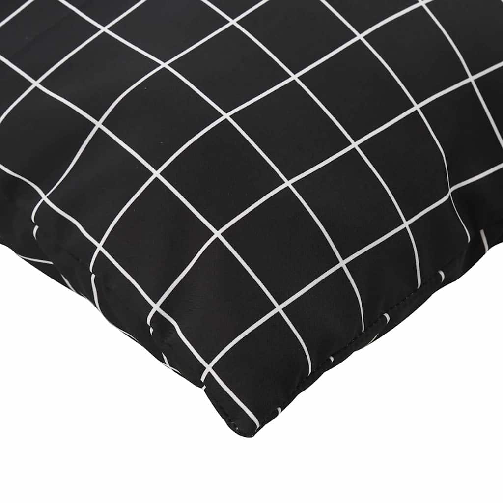 Cuscini Scatter 4 pz Tessuto in Poliestere Quadro Nero