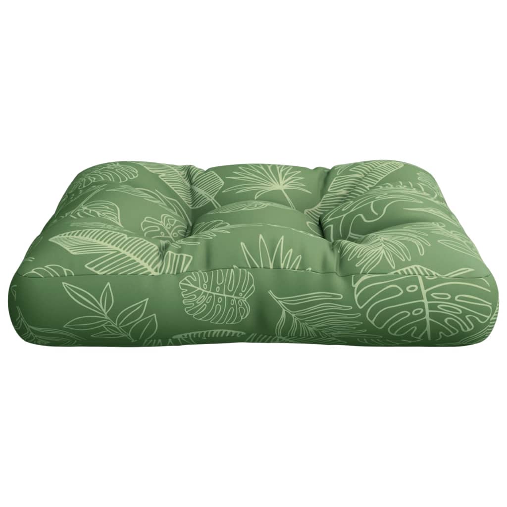 Cuscino per Pallet con Motivo a Foglie 60x60x12 cm in Tessuto