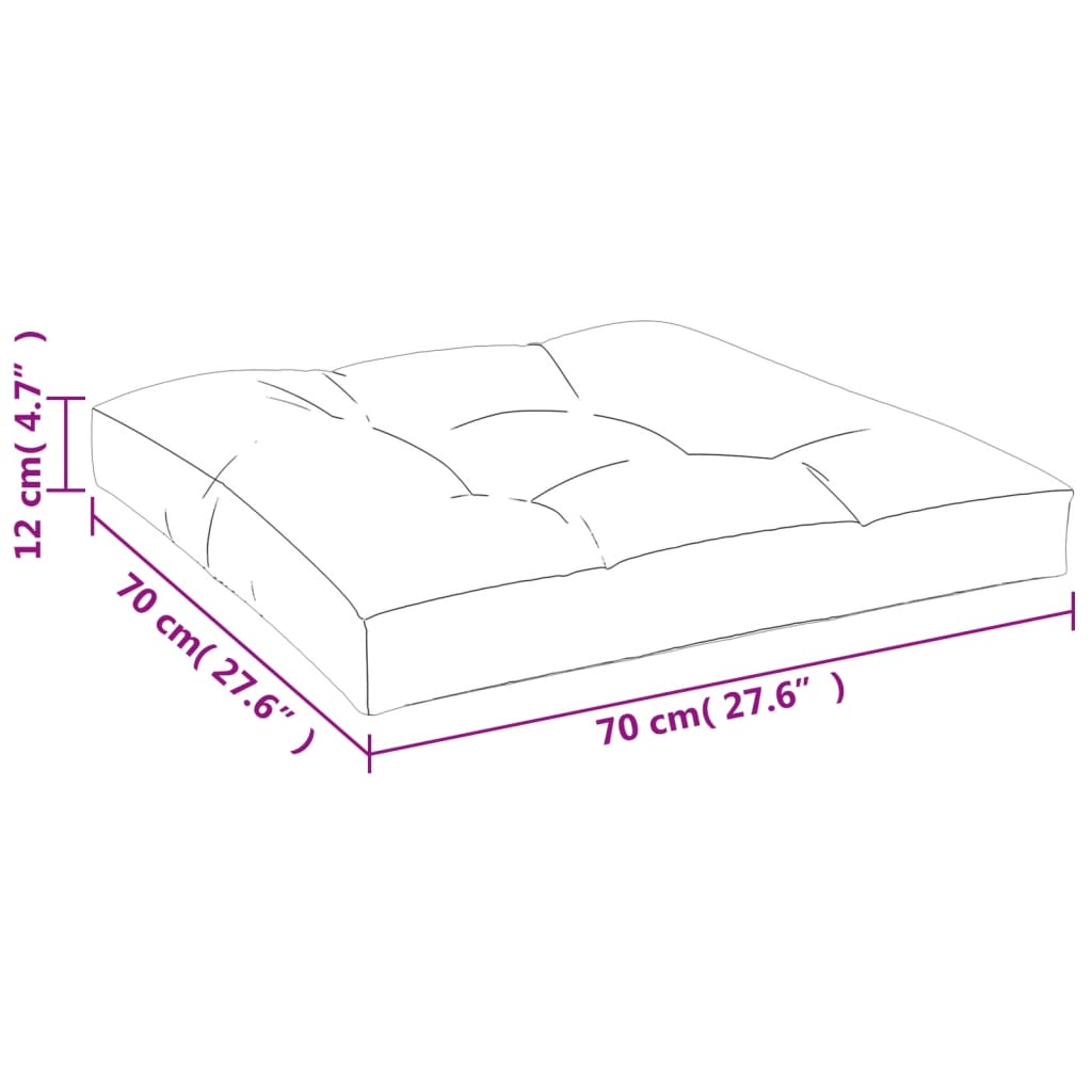 Cuscino per Pallet Motivo a Quadri Nero 70x70x12 cm in Tessuto