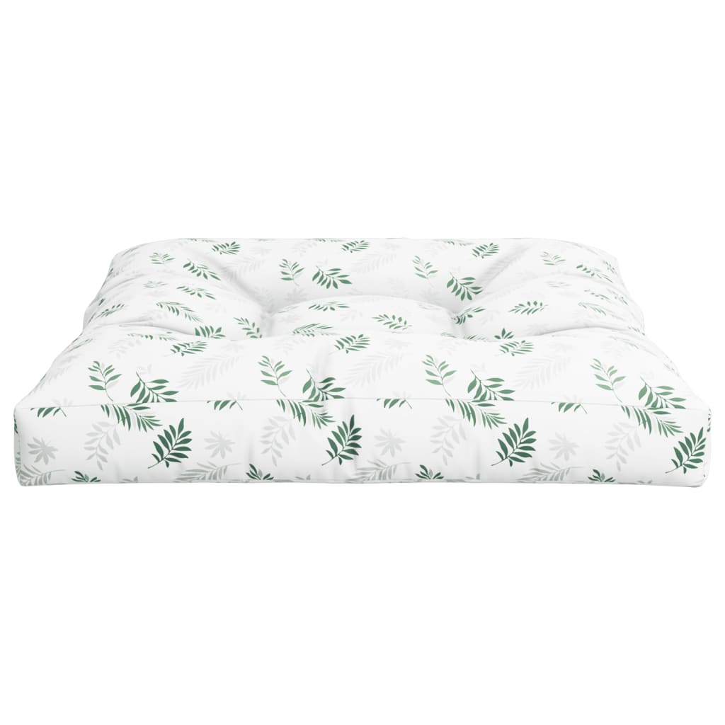 Cuscino per Pallet con Motivo a Foglie 70x70x12 cm in Tessuto