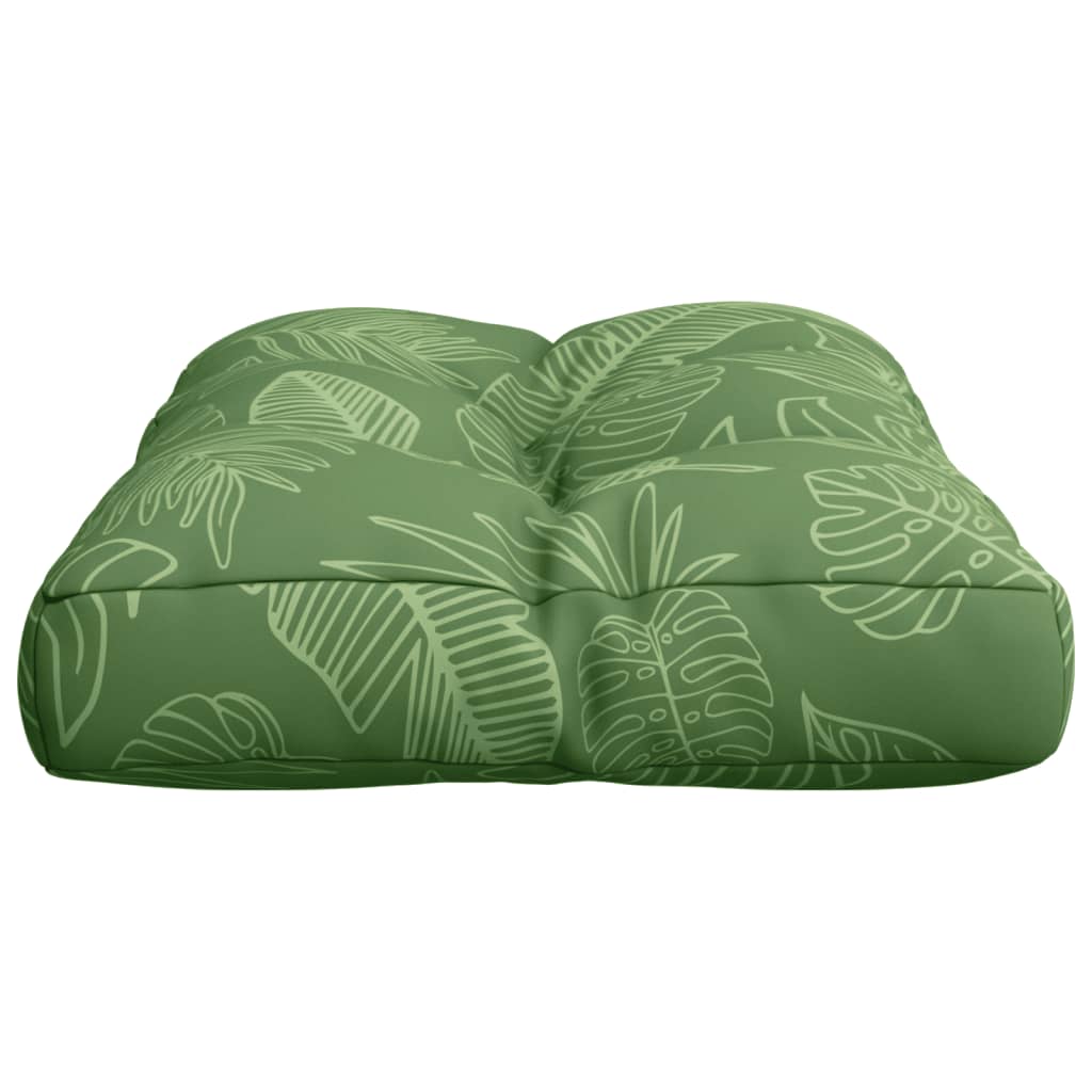 Cuscino per Pallet con Motivo a Foglie 50x40x12 cm in Tessuto