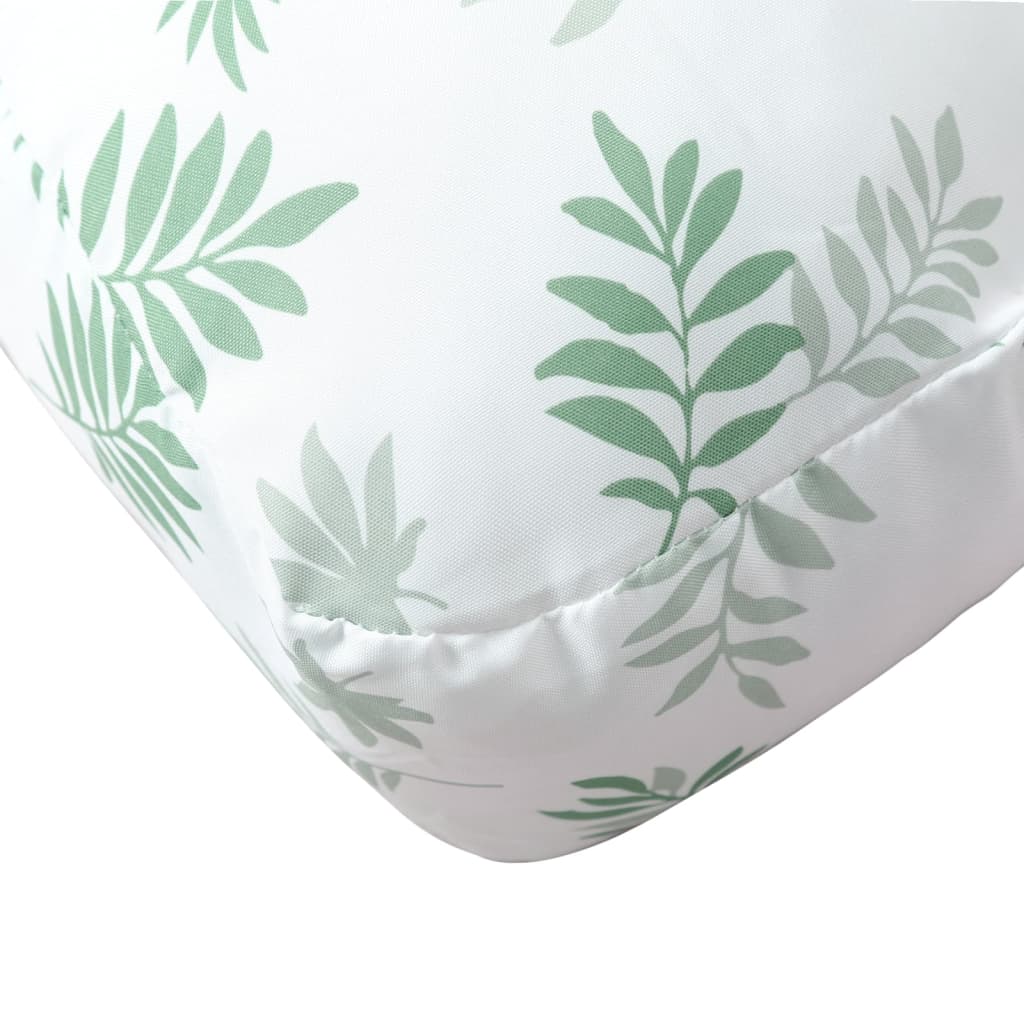 Cuscino per Pallet con Motivo a Foglie 80x40x12 cm in Tessuto