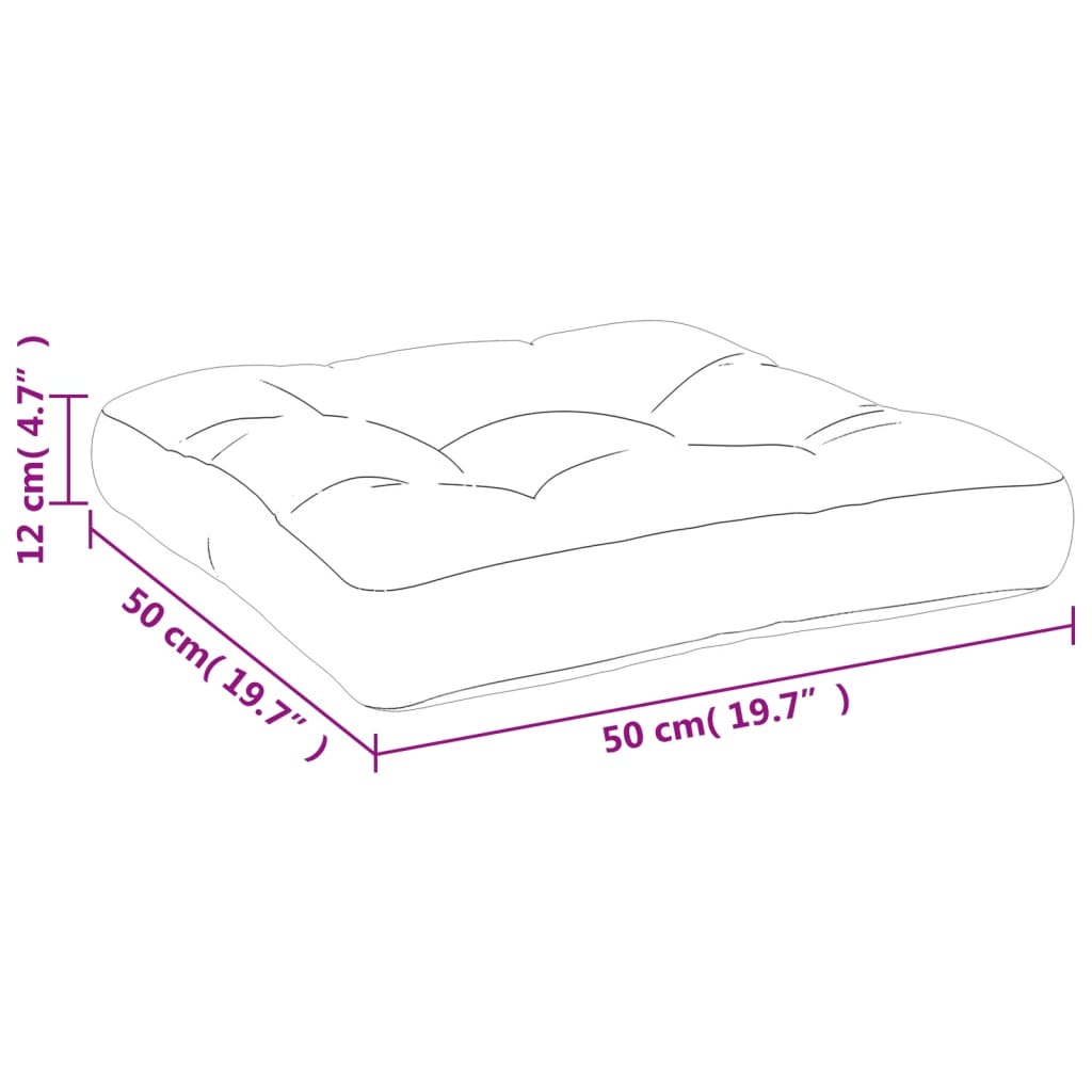 Cuscini per Pallet 2 pz Grigi a Quadri in Tessuto