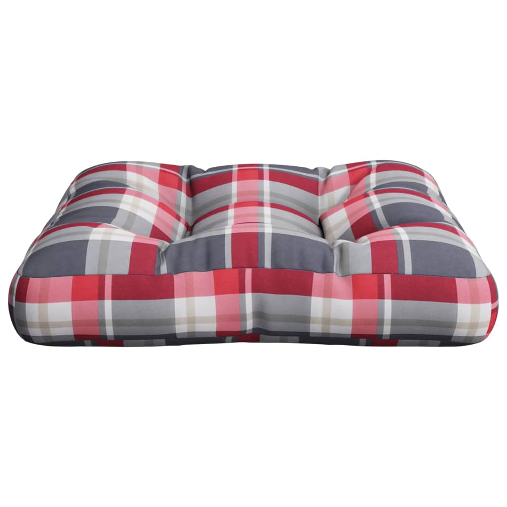Cuscino per Pallet Rosso a Quadri in Tessuto