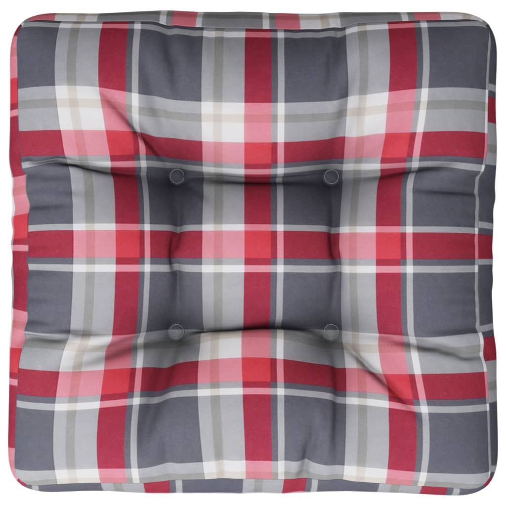 Cuscino per Pallet Rosso a Quadri in Tessuto