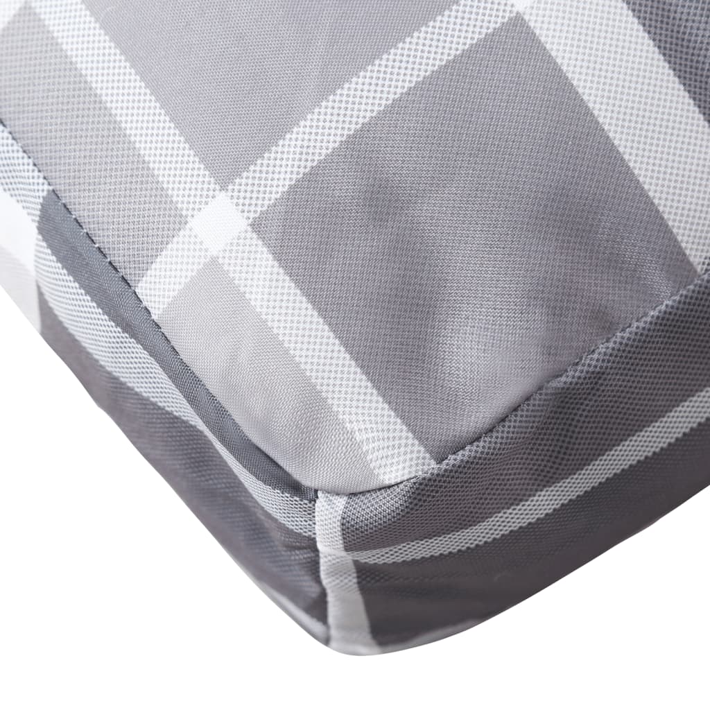 Cuscino per Pallet a Quadri Grigio 58x58x10 cm in Tessuto
