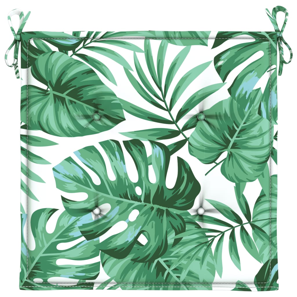 Cuscini per Sedia 4 pz Motivo a Foglie 40x40x3 cm Tessuto