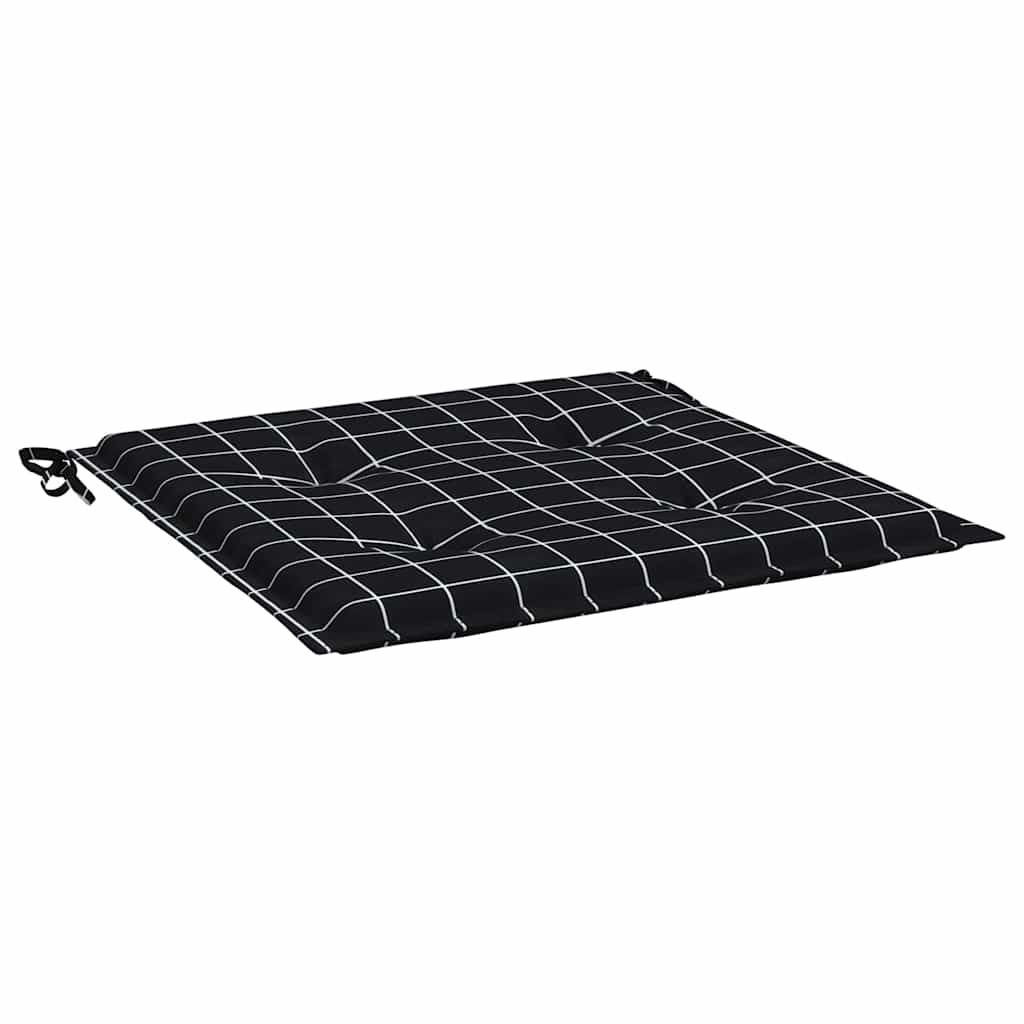 Cuscini Sedia 4 pz Motivo a Quadri Nero 40x40x3 cm in Tessuto