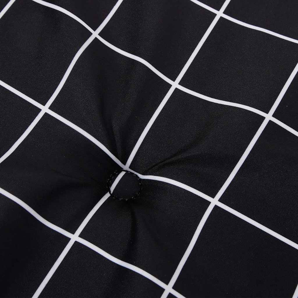 Cuscini Sedia 4 pz Motivo a Quadri Nero 40x40x3 cm in Tessuto