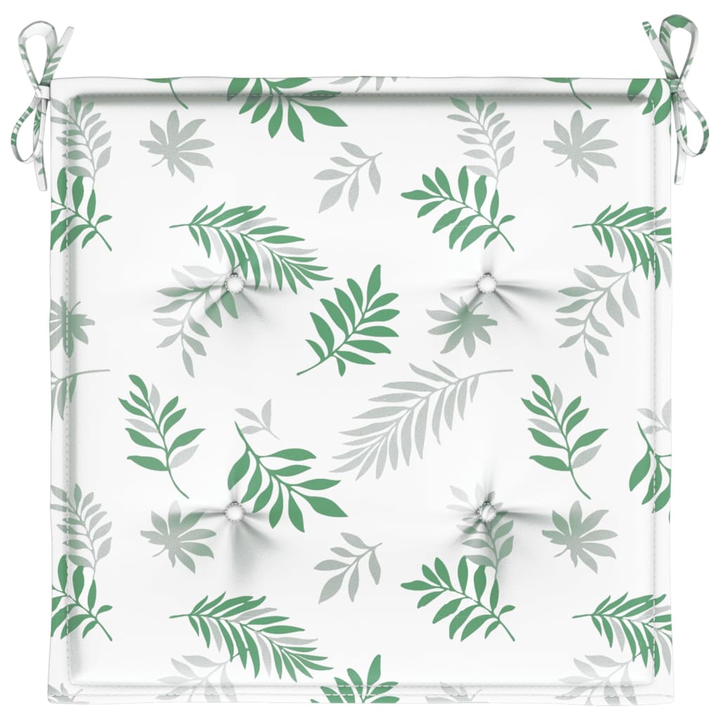 Cuscini per Sedia 2 pz Motivo a Foglie 40x40x3 cm Tessuto