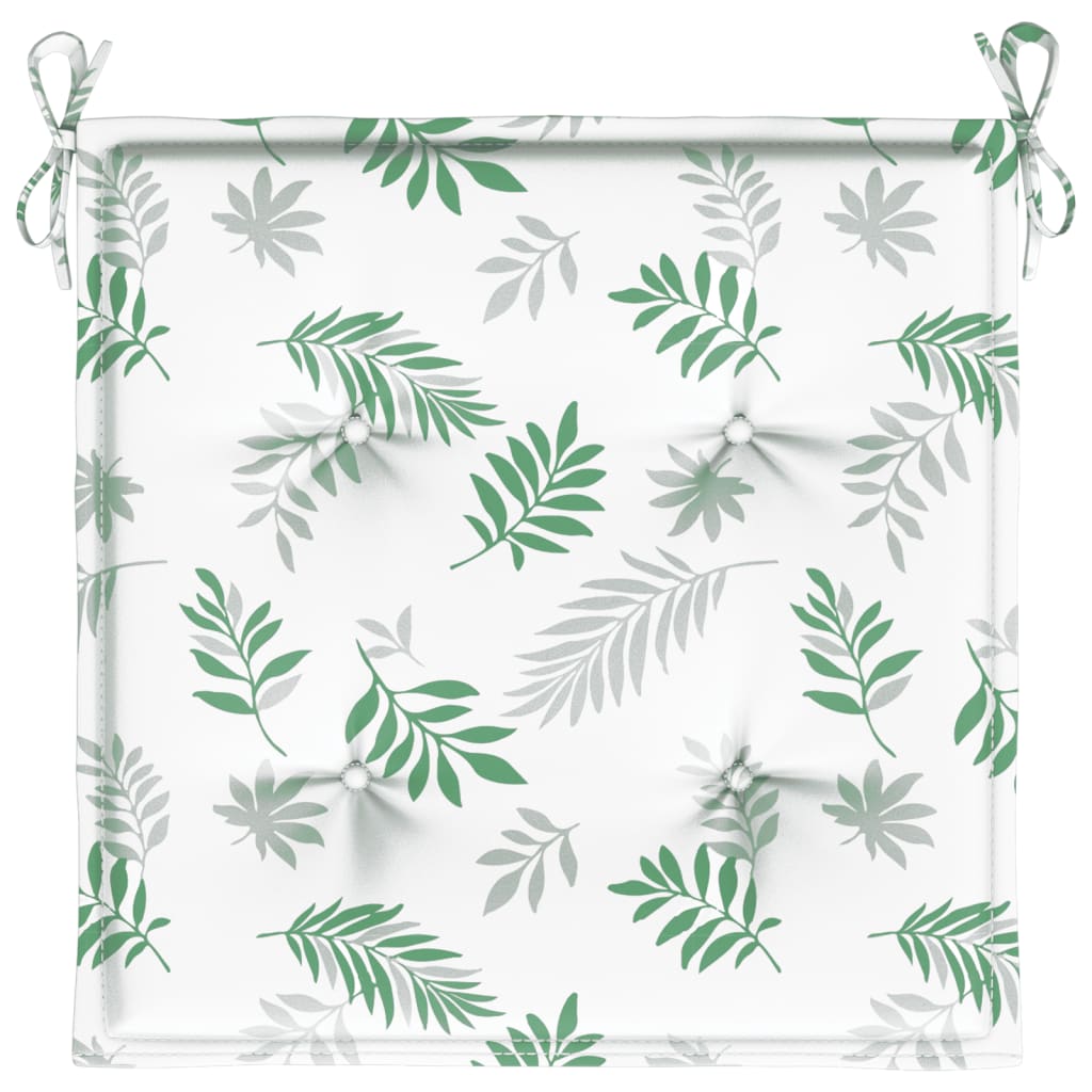 Cuscini per Sedia 6 pz Motivo a Foglie 40x40x3 cm Tessuto