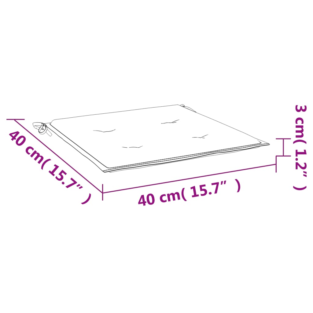 Cuscini per Sedia 6 pz Motivo a Foglie 40x40x3 cm Tessuto