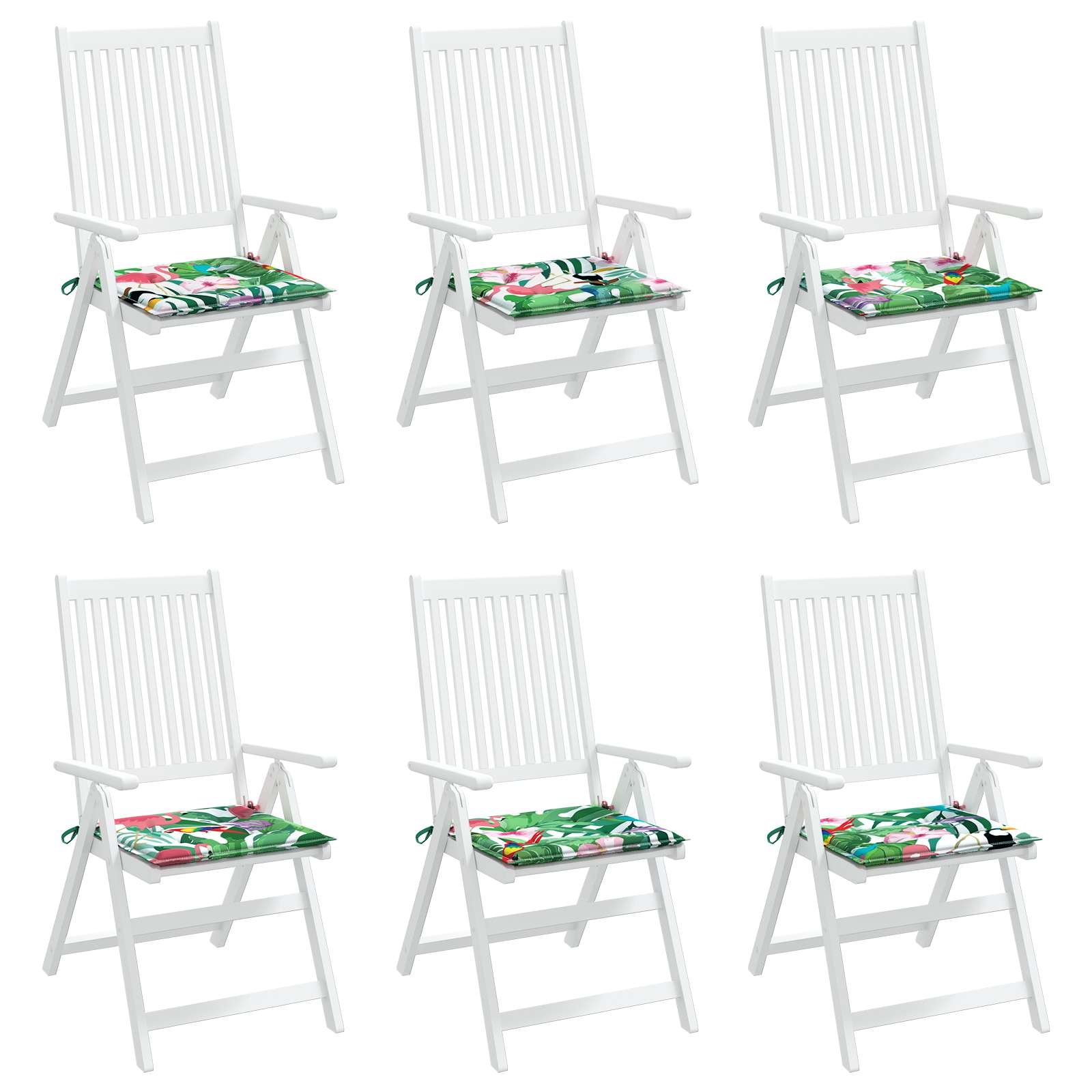 Cuscini per sedie 6 pz Tessuto Oxford Multicolore