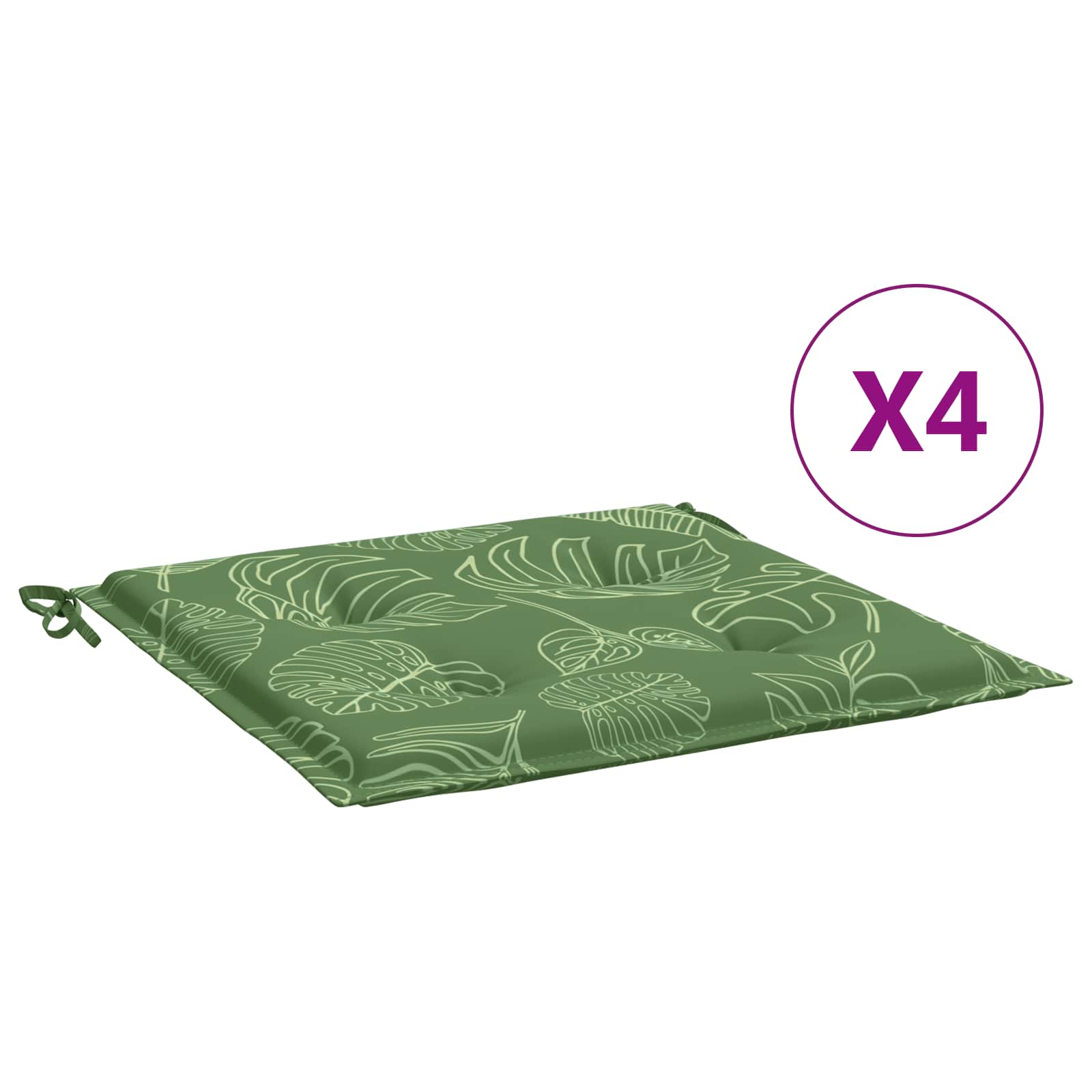 Cuscini per sedie 4 pz Tessuto Oxford Verde e Bianco