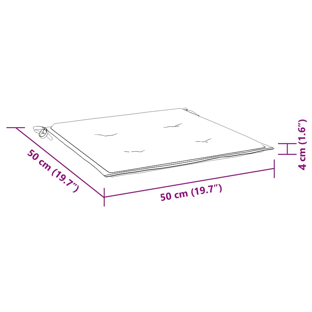 Cuscini per Sedia 2 pz Turchese 50x50x3 cm in Tessuto