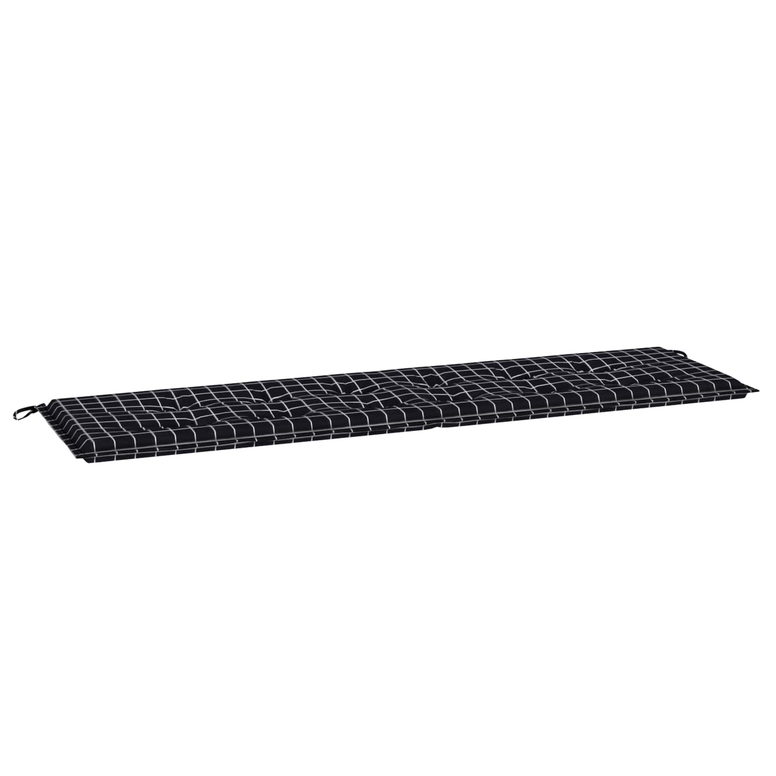 Cuscino per Panchina Tessuto Oxford Quadro Nero 180 x 50 x 3 cm