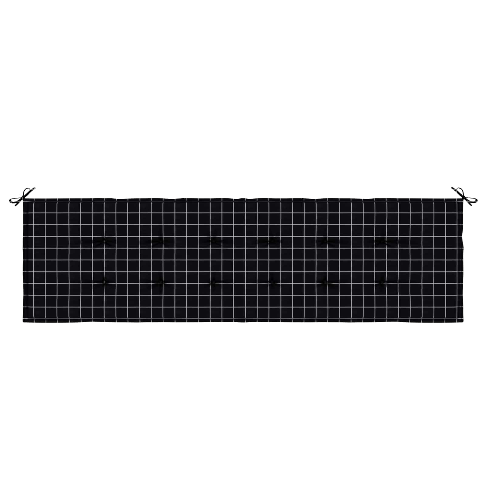 Cuscino per Panchina Tessuto Oxford Quadro Nero 180 x 50 x 3 cm