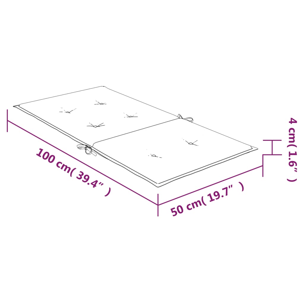 Cuscini posteriori 4 pz Tessuto Oxford Verde e Rosa