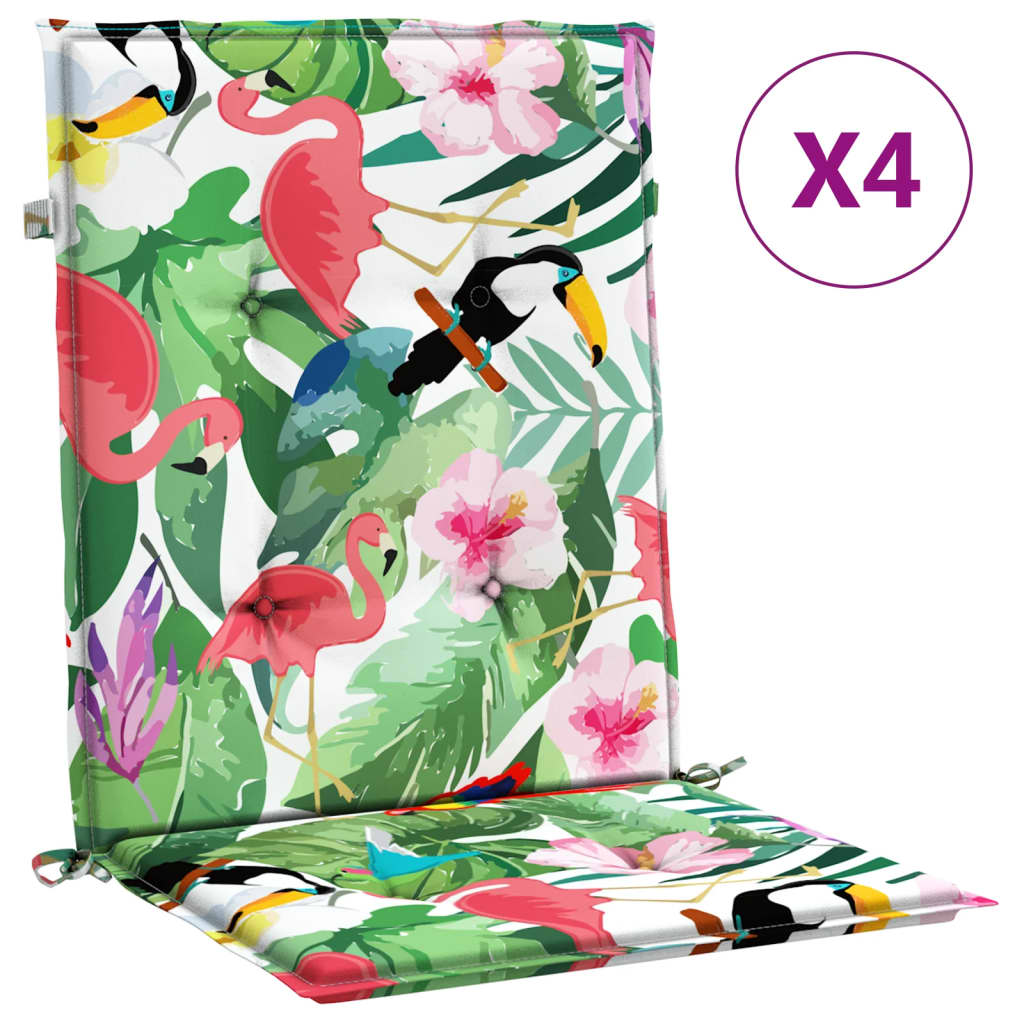 Cuscini posteriori 4 pz Tessuto Oxford Verde e Rosa