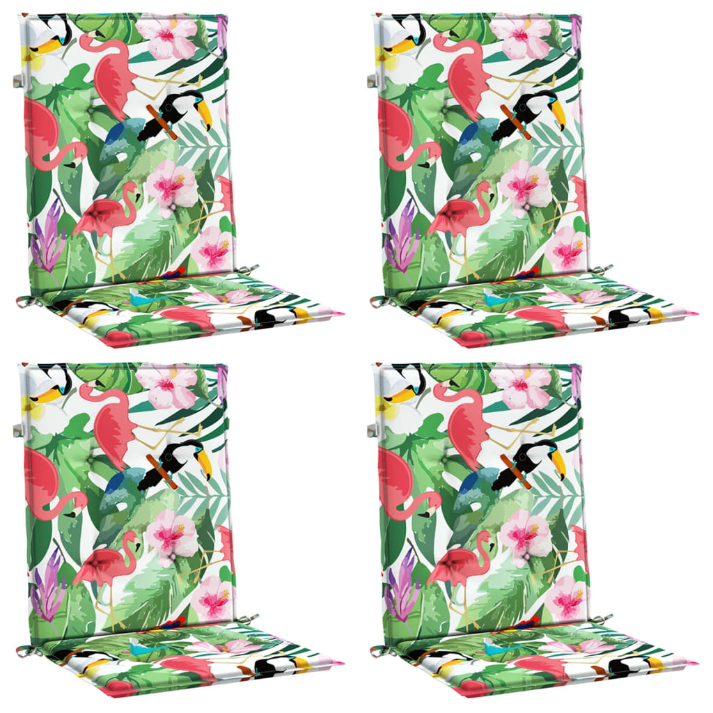 Cuscini posteriori 4 pz Tessuto Oxford Verde e Rosa