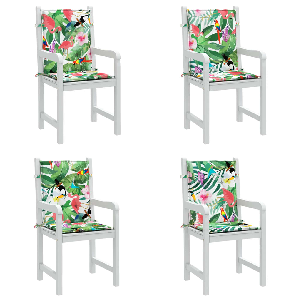 Cuscini posteriori 4 pz Tessuto Oxford Verde e Rosa
