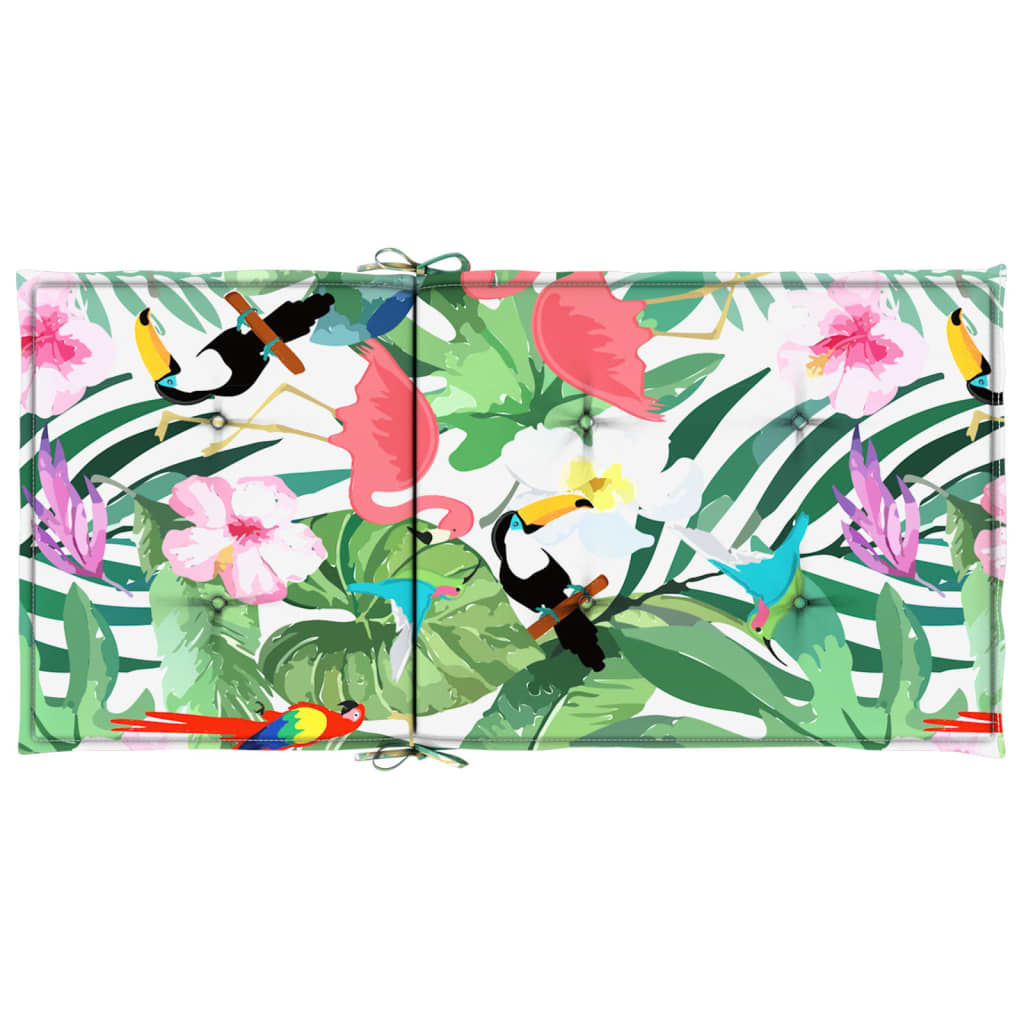 Cuscini posteriori 4 pz Tessuto Oxford Verde e Rosa