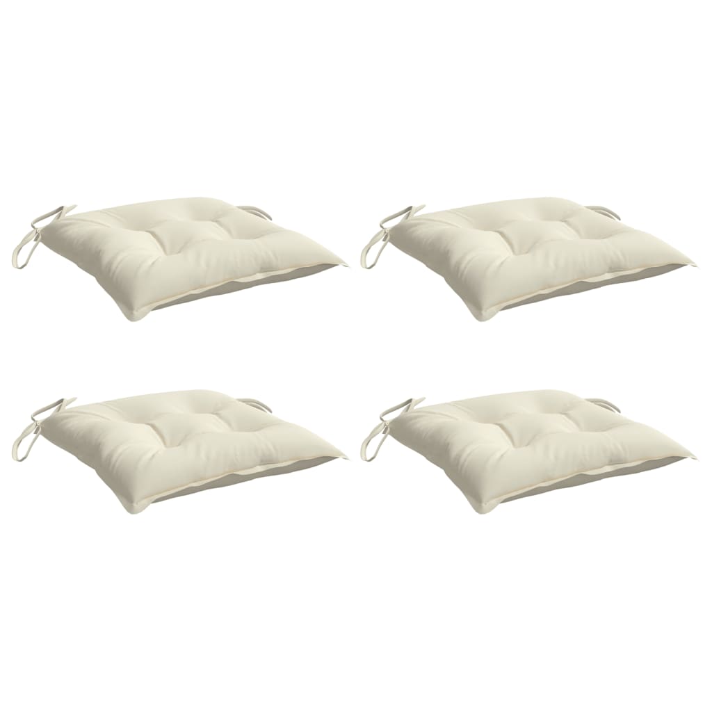 Cuscini per Sedia 4pz Bianco Crema 40x40x7 cm in Tessuto Oxford
