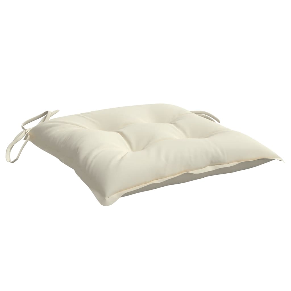 Cuscini per Sedia 4pz Bianco Crema 40x40x7 cm in Tessuto Oxford