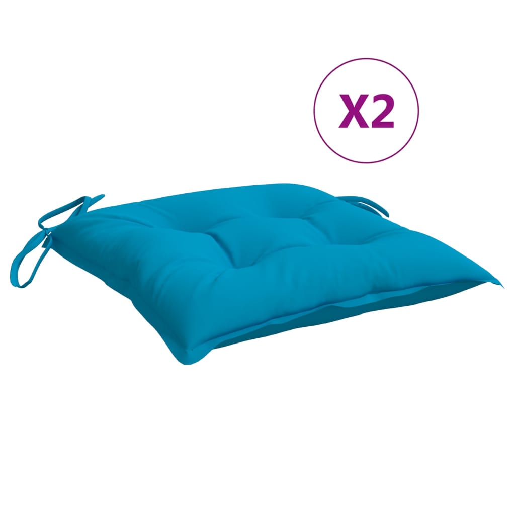 Cuscini per Sedia 2 pz Azzurro 40x40x7 cm in Tessuto Oxford