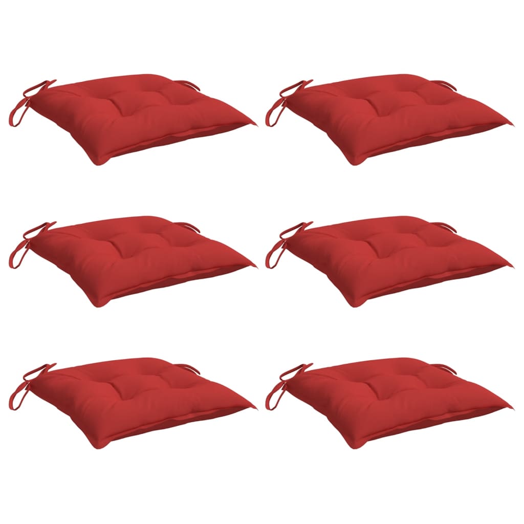 Cuscini per Pallet 6 pz Rossi 50x50x7 cm Tessuto Oxford