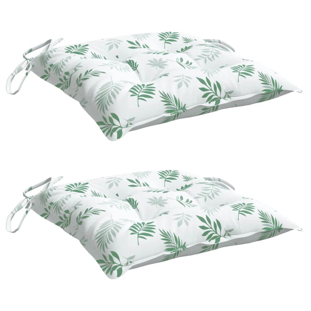 Cuscini per Sedia 2 pz a Foglie 50x50x7 cm Tessuto Oxford