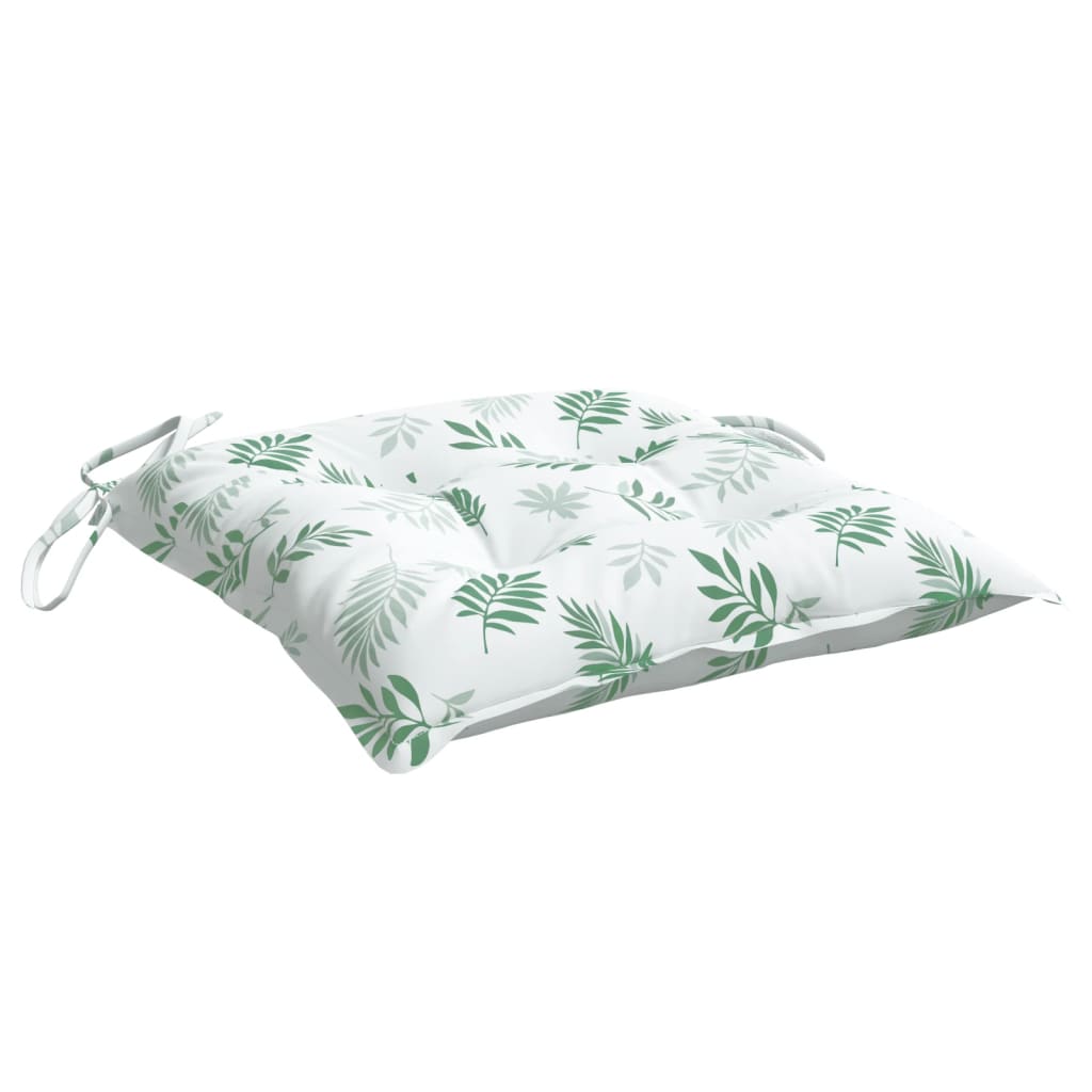 Cuscini per Sedia 2 pz a Foglie 50x50x7 cm Tessuto Oxford