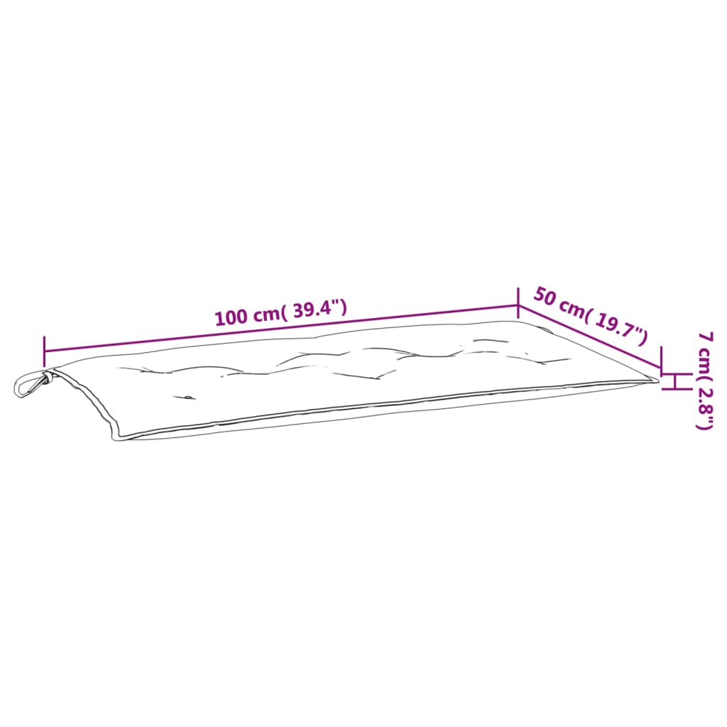 Cuscini Panca da Giardino 2 pz Crema 100x50x7 cm Tessuto Oxford