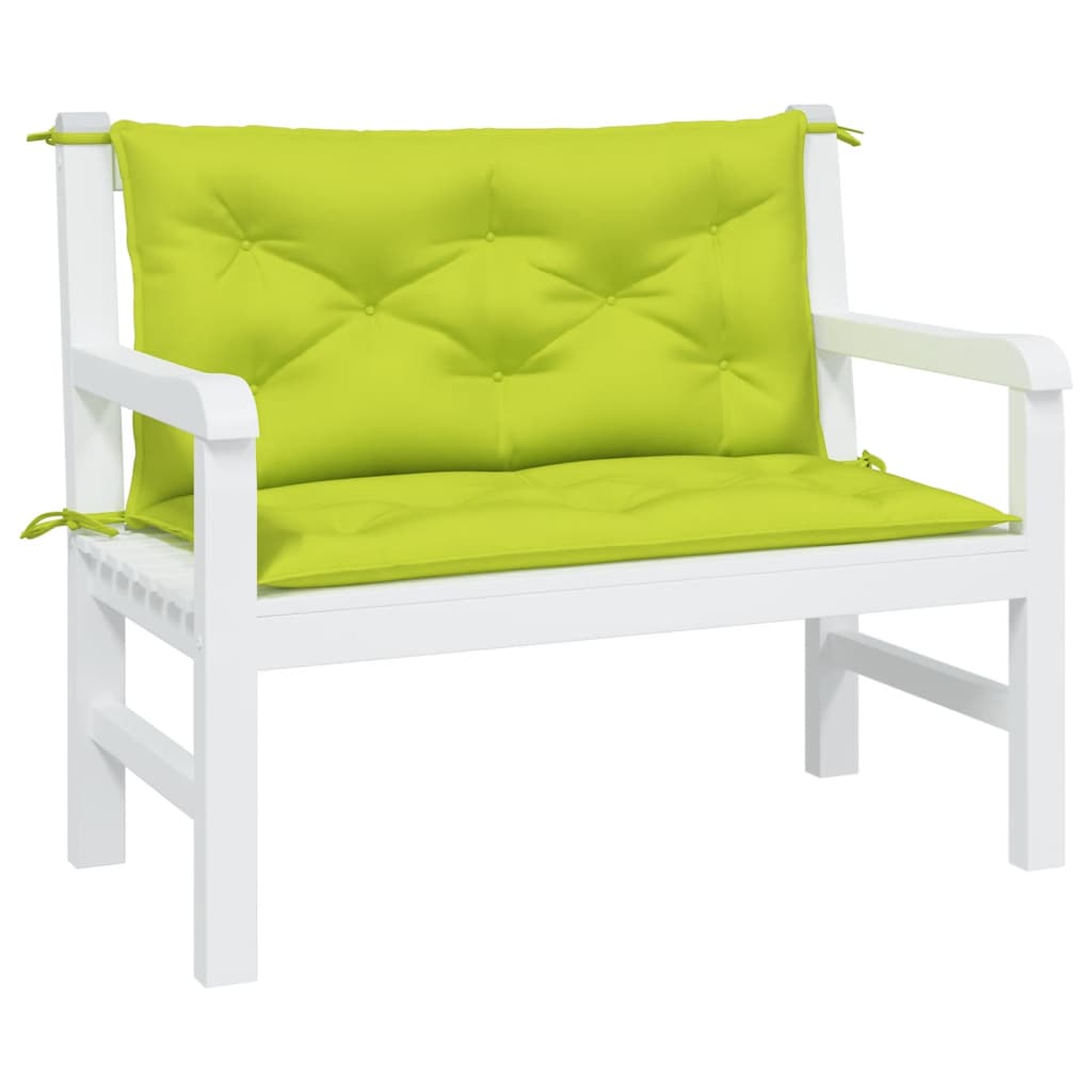 Cuscini per Panca 2 pz Verde Intenso 100x50x7 cm Tessuto Oxford