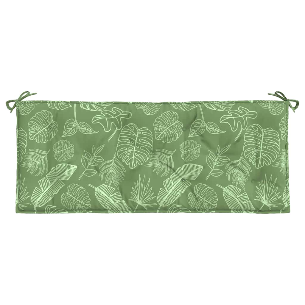 Cuscini Panca Giardino 2 pz Motivo a Foglie 120x50x7 cm Tessuto