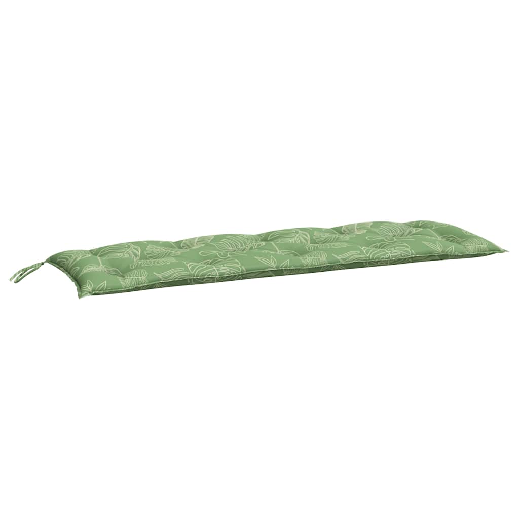 Cuscini Panca Giardino 2 pz Motivo a Foglie 150x50x7 cm Tessuto