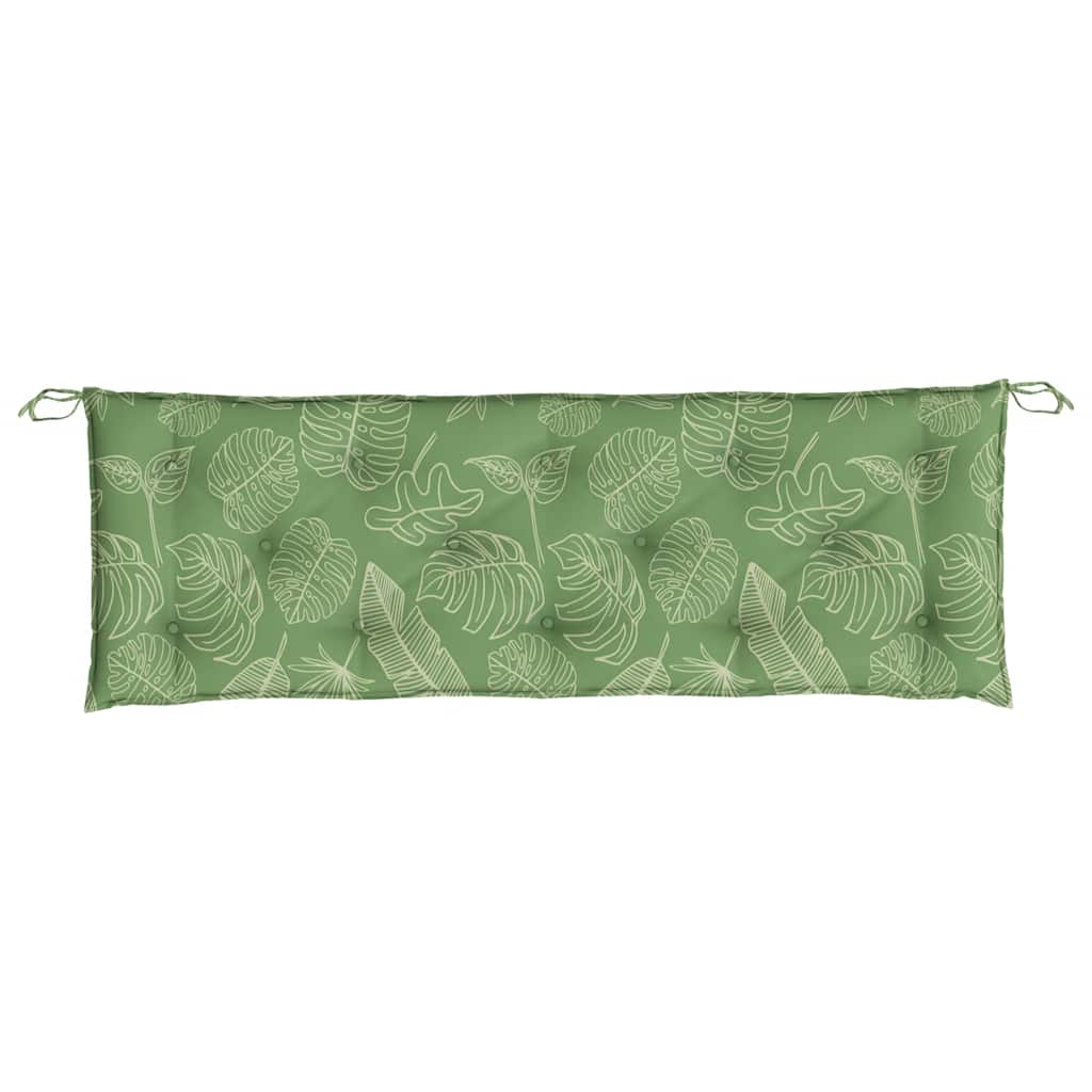 Cuscini Panca Giardino 2 pz Motivo a Foglie 150x50x7 cm Tessuto