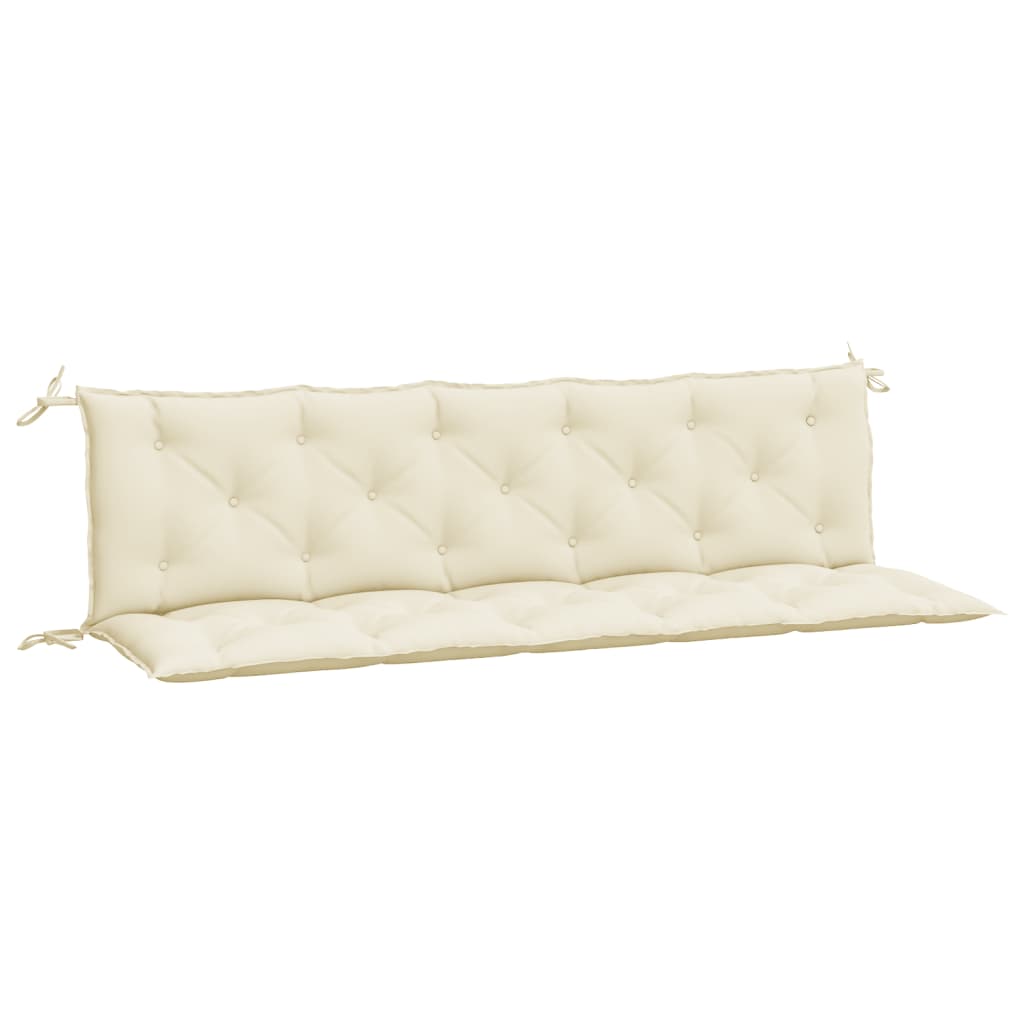Cuscini Panca Giardino 2pz Bianco Crema 180x50x7 Tessuto Oxford