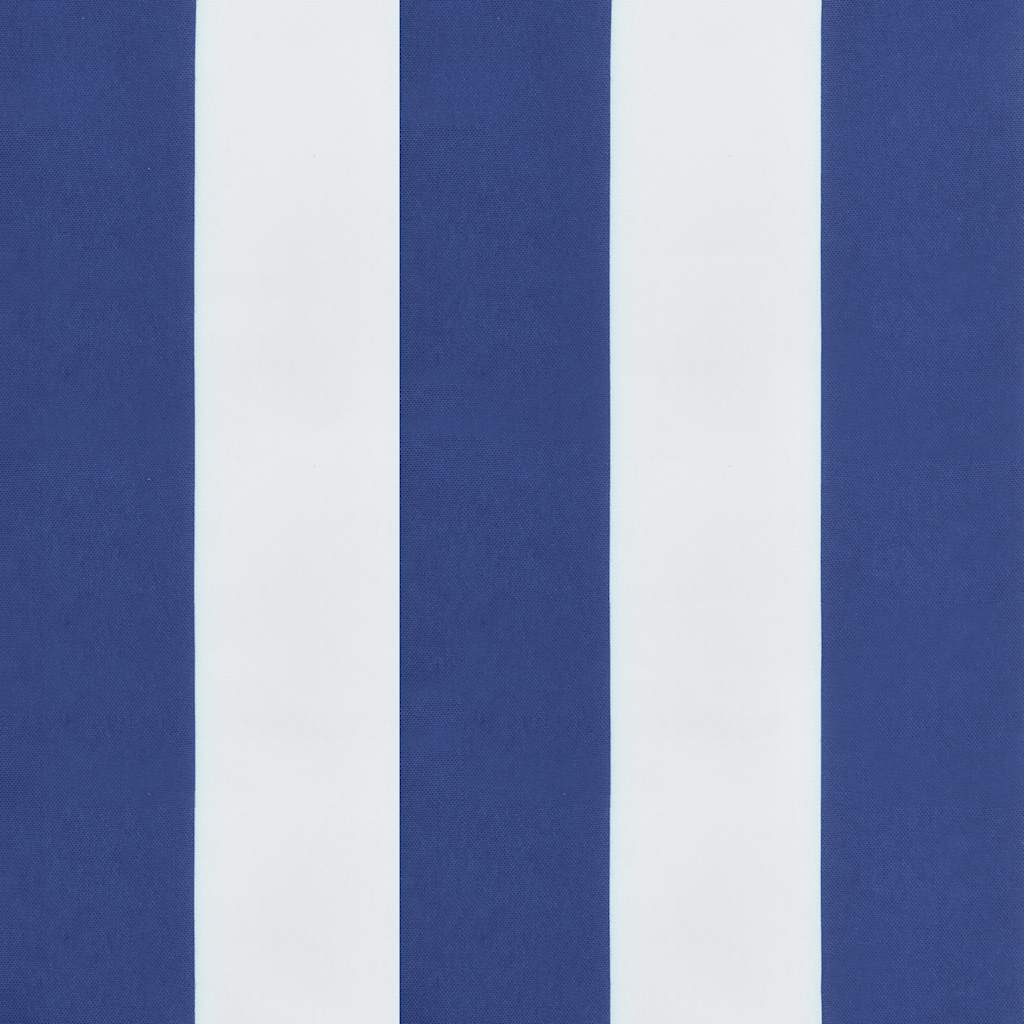 Cuscini Panca Giardino 2pz Righe Bianche Blu 200x50x7cm Tessuto