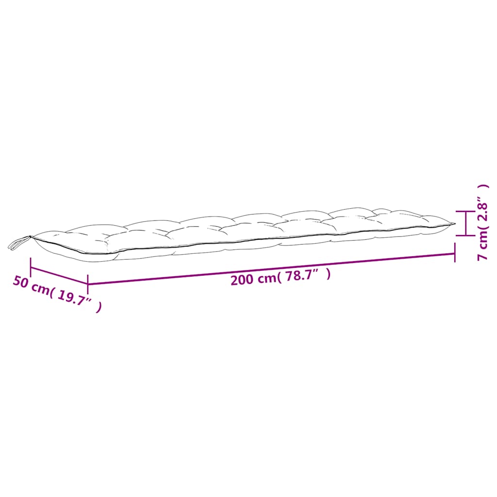 Cuscini Panca Giardino 2pz Righe Bianche Blu 200x50x7cm Tessuto