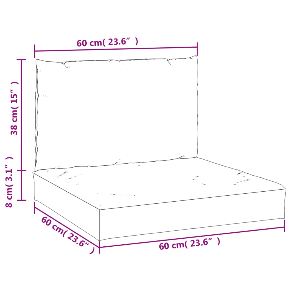 Cuscini per Pallet 2 pz Blu in Tessuto Oxford