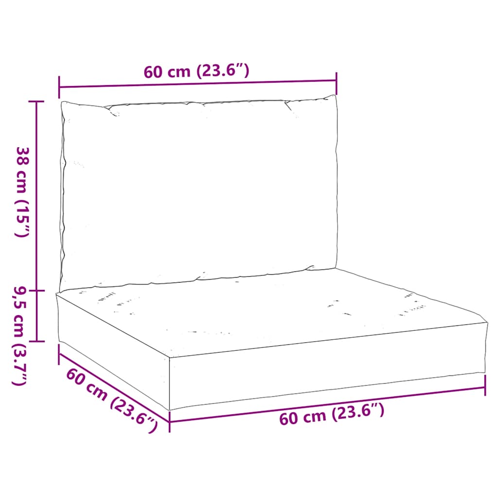 Cuscini per Pallet 2 pz Strisce Blu e Bianche Tessuto Oxford