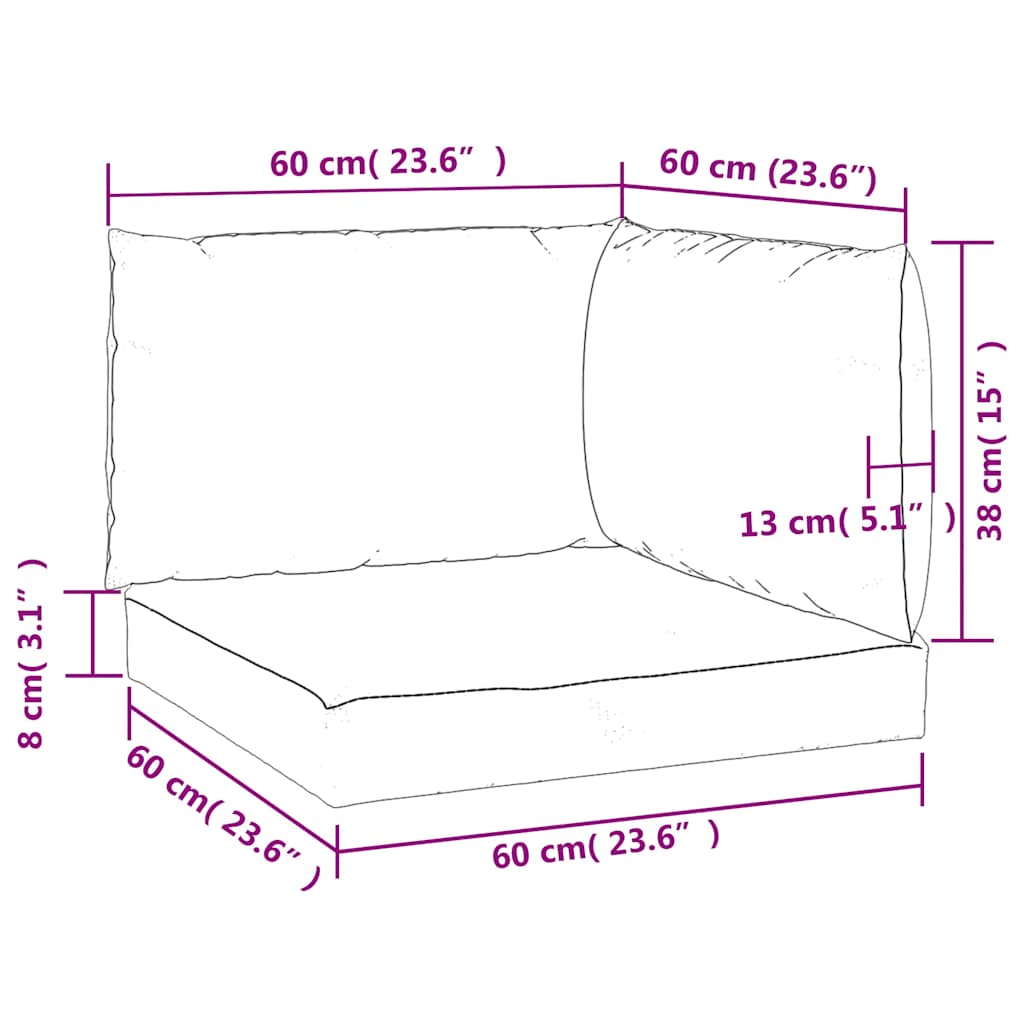 Cuscini per Pallet 3 pz Strisce Blu e Bianche Tessuto Oxford