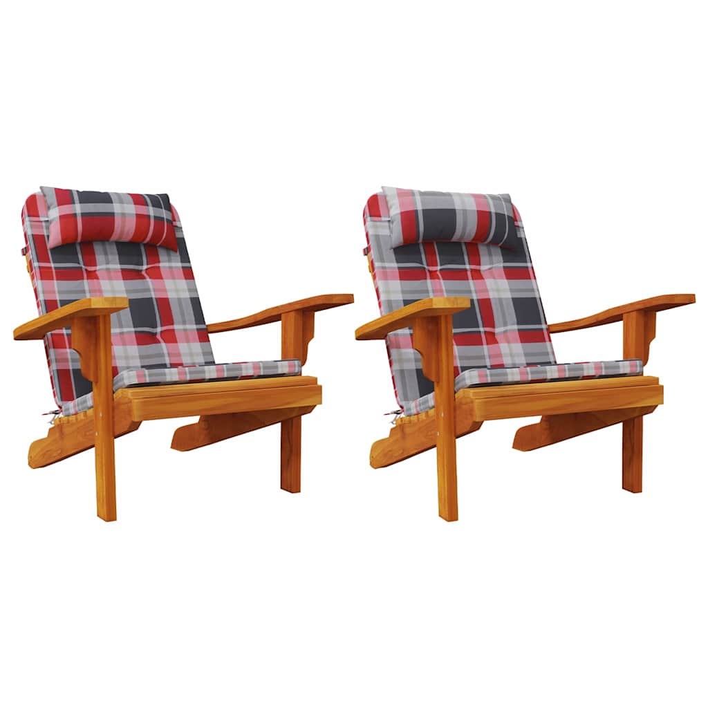 Cuscini per sedie 2 pz Tessuto Oxford Quadro Rosso